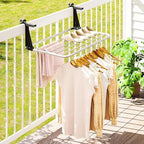 GIANTEX Portable Clothes Drying Rack, 25.5" Aluminum Hanging Laundry Rack - Image 7