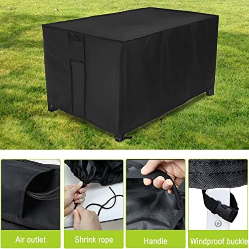 Waterproof Fire Pit Cover Rectangular 52"L x 34"W x 24"H Black - Image 3