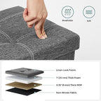 SONGMICS Ottoman Storage Bench, 35 Gal. Folding Chest, Holds 660 lb - Image 7