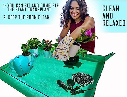BIUWING Plant Repotting Mat, Waterproof Transplanting Mat, Foldable Indoor - Image 5
