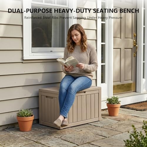 Outdoor Storage Box, 50 Gallon Waterproof Deck Box - Image 6