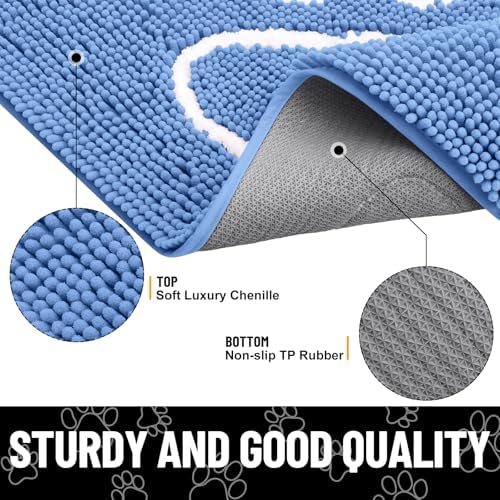 Smiry Dog Door Mat for Muddy Paws, Absorbent Non Slip Dirt Trapper - Image 3