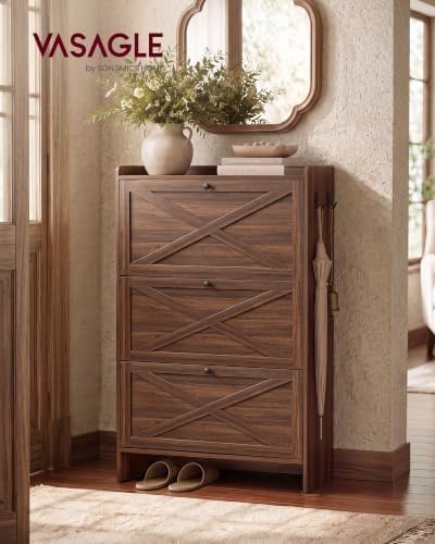 VASAGLE Narrow Shoe Storage Cabinet Organizer - Image 3