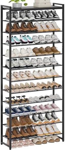 12 Tier Shoe Rack Organizer for 48-60 Pairs, Tall Metal Shoe Storage Shelf by Unknown