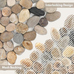 Lovdeco Pebble Tiles for Shower and Bathroom Floor, Tumbled Mix River Rock - Image 6