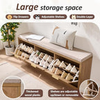 Rattan Narrow Entryway Bench - Image 7