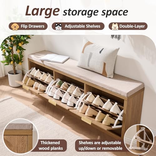 Rattan Narrow Entryway Bench - Image 7