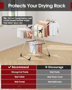 Sakugi Clothes Drying Rack, 55.5" Adjustable Wings, Foldable Design - Image 5