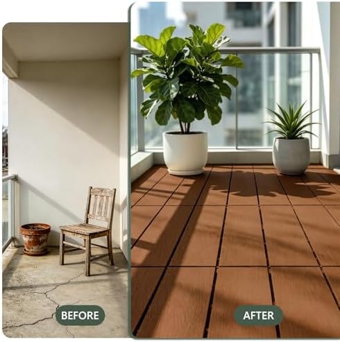 Plastic Interlocking Deck Tiles, Outdoor Patio Flooring 22 sq ft - Image 3