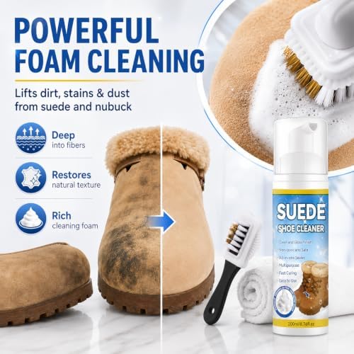Suede Shoe Cleaner Kit, 6.76 fl oz Foam Cleaner - Image 3