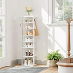 HOOBRO 8 Tiers Vertical Shoe Rack, Wooden Shoe Storage Organizer - Image 4