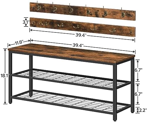 HOOBRO Hall Tree with Bench, Coat Rack Shoe Bench Set, Entryway Shoe Rack with - Image 4
