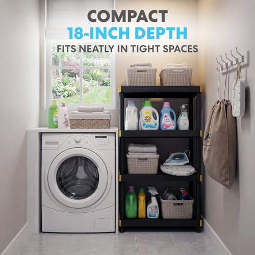 Simpli-Magic 4-Tier Heavy Duty Plastic Storage Shelving Unit, Garage & Basement - Image 4