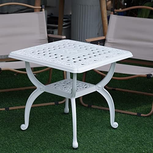 YKSY&YKSY Jardin DE Centennial Cast Aluminum Outdoor Side Table, Anti-Rust - Image 6