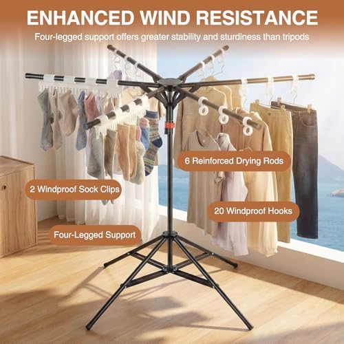 4-Leg Foldable Clothes Drying Rack - Image 2