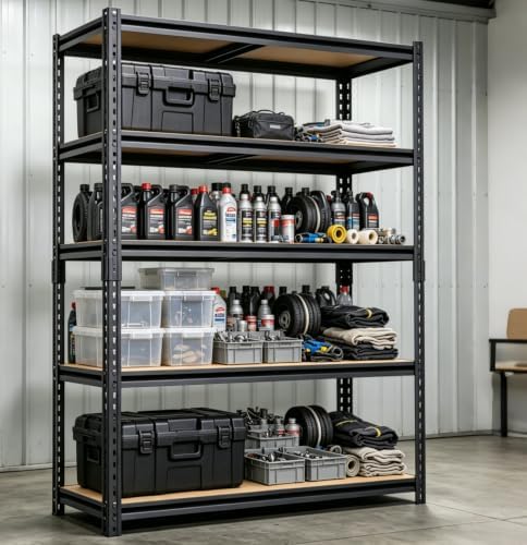 Garage Storage Shelves Heavy Duty Garage Shelving Units 60" x 28" x 12"in Metal - Image 2