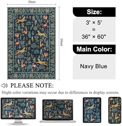 DUKINO 3x5 Rug, Washable Animal Area Rug - Image 2