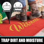 T.HENV Christmas Door Mat Outdoor, 30x17.5 Waterproof All-Season Front Door Mat - Image 5