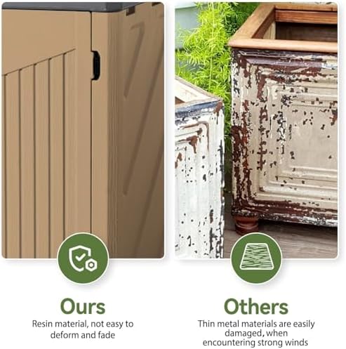 Aoxun Outdoor Storage Cabinet 35 Cu.Ft 2 Shelves - Image 6