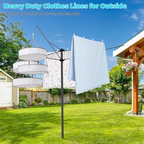 BAKON Heavy Duty Clothesline Outdoor, 30M Anti-Sag Drying Line Rustproof Wind - Image 5