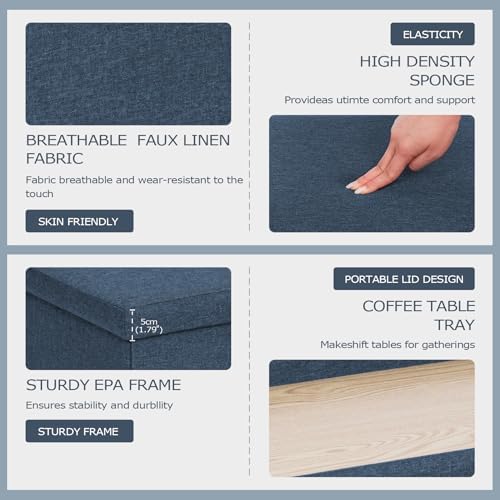 PINPLUS Folding Storage Ottoman Bench - Image 4