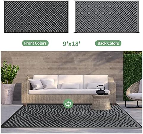 GENIMO Outdoor Rug, Waterproof Plastic Rugs 9'x18' - Image 4