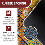 Boho Moroccan Tile Traditional Kitchen Rugs Set of 2 - Image 4