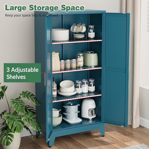 Bevivog 61" Farmhouse Metal Storage Cabinet - Image 4