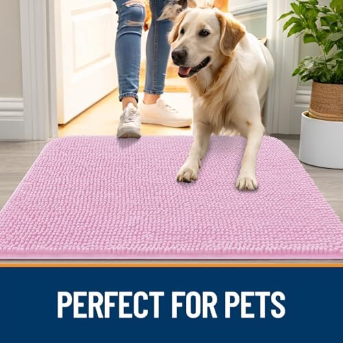 OLANLY Dog Door Mat for Muddy Paws 47x32, Super Absorbent Chenille Mud Mat - Image 6