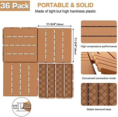 Goovilla Plastic Interlocking Deck Tiles, 36 Pack - Image 3