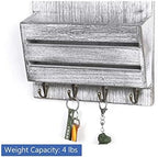 Wood Mail Organizer Wall Mount, Mail and Key Holder - Image 3