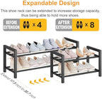 Expandable Metal Shoe Rack for Closet & Entryway, Shoe Storage Organizer - Image 4
