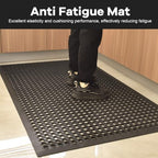 58" X 35" Rubber Mat with Drainage Black Anti-Slip Outdoor Door Mat - Image 5