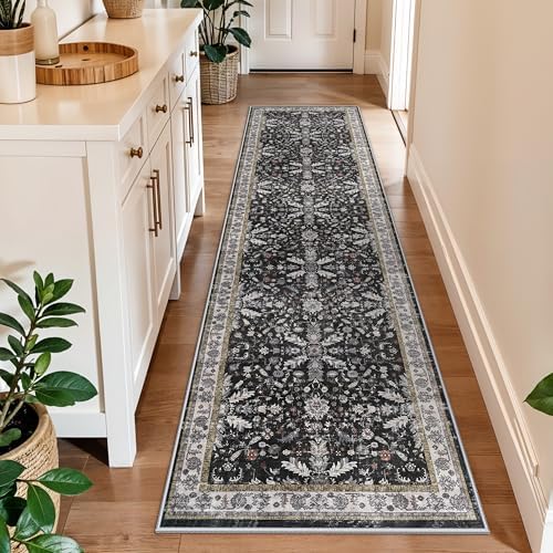 2x8ft Kitchen Rug Runners Washable Non Slip – Boho Floral Carpet Runner by BYYVOORugsforYourHome