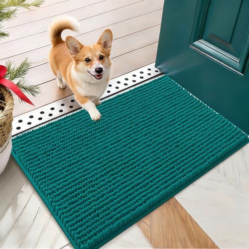OLANLY Dog Door Mat for Muddy Paws 24x16, Extra Absorbent Chenille Mud Mat by OLANLY