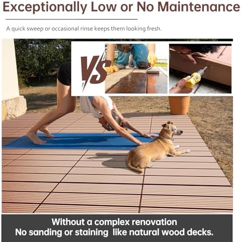 EchoDeck Interlocking Deck Tiles, 27 Pack Deck Tiles Interlocking Outdoor All - Image 7
