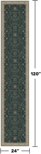Hazo Haus Vintage Dark Green 2x10 Hallway Runner Rug - Image 2