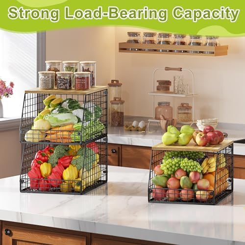Jakyitvi 4 Pack Stackable Wire Baskets - Image 2