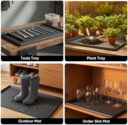HIYARD Rubber Boot Tray for Entryway, Shoe Tray, Shoe Mat for Indoor and Outdoor - Image 4