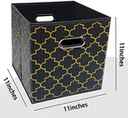 Black Foldable Storage Cubes Bins, Fabric Storage Box Cubes Organizer Baskets - Image 2