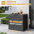 40 Gal Outdoor Storage Box Waterproof Lockable Deck Boxes Black - Image 2