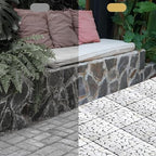 DIY Stone Tile Deck Tile, Durable Patio Garden Interlocking Decking12 6PCS - Image 4