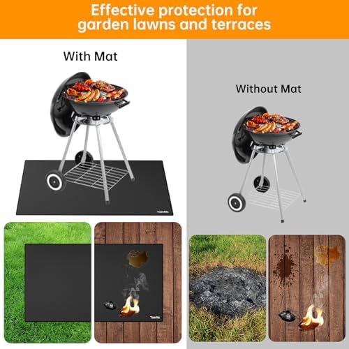 Tamfile 68x48 Inch Grill Mats for Blackstone, Double-Sided Fire Pit Mat - Image 4