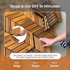 Majestick Goods 8-Pack Herringbone Acacia Wood Interlocking Deck Tiles - Image 3