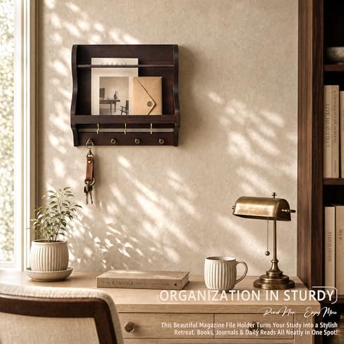 Acacia Wood Mail Organizer Wall Mount - Image 4