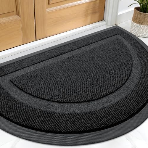 OLANLY Half Circle Front Door Mat Outside 59x34 All-Season Rubber Doormat by OLANLY