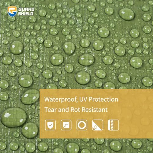 GUARD SHIELD Heavy Duty Tarp 6x8 Feet Green Multi Purpose Thick Waterproof Poly - Image 3