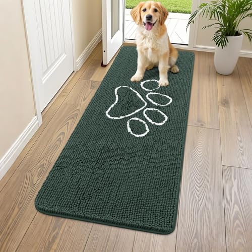 Smiry Dog Door Mat for Muddy Paws, Absorbent Non Slip Dirt Trapper by Smiry