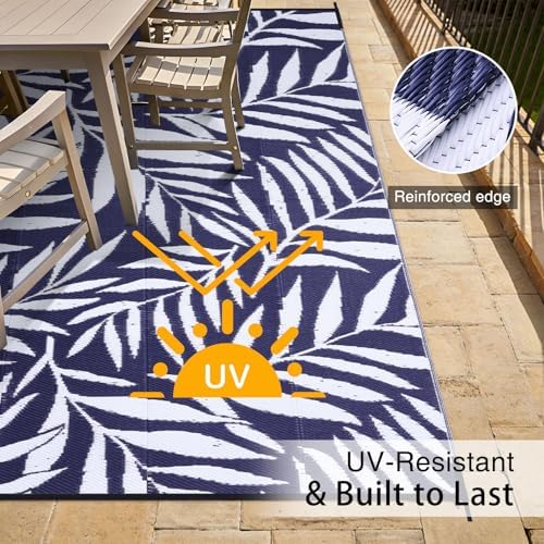 OLANLY Outdoor Rug 6x9 ft Waterproof Reversible Leaf Mat - Image 4