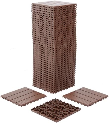 Plastic Interlocking Deck Tiles, 44 Packs Deck Tile Outdoor Waterproof All by Zjjseloru